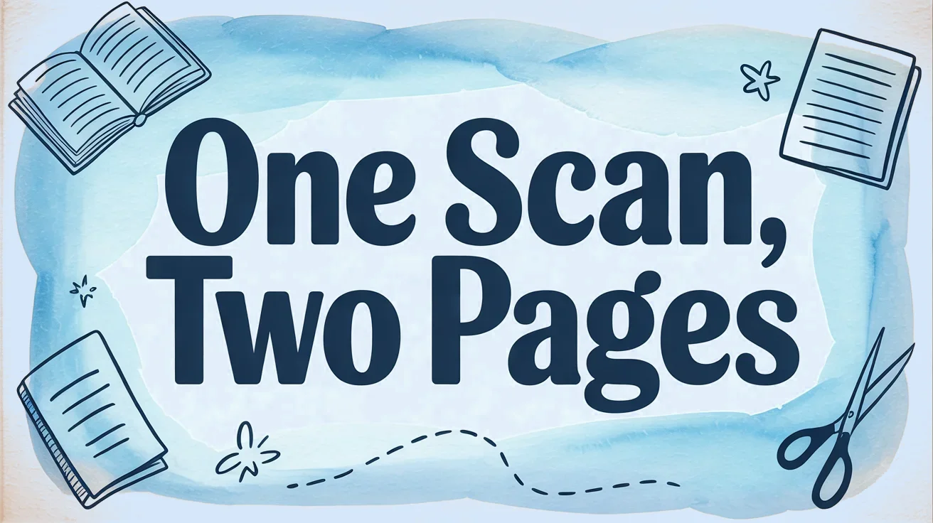 Split Scanned Pages in Half: One Book Spread, Two Pages