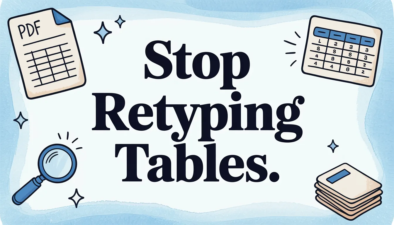 Convert PDF to Excel Without Retyping Tables