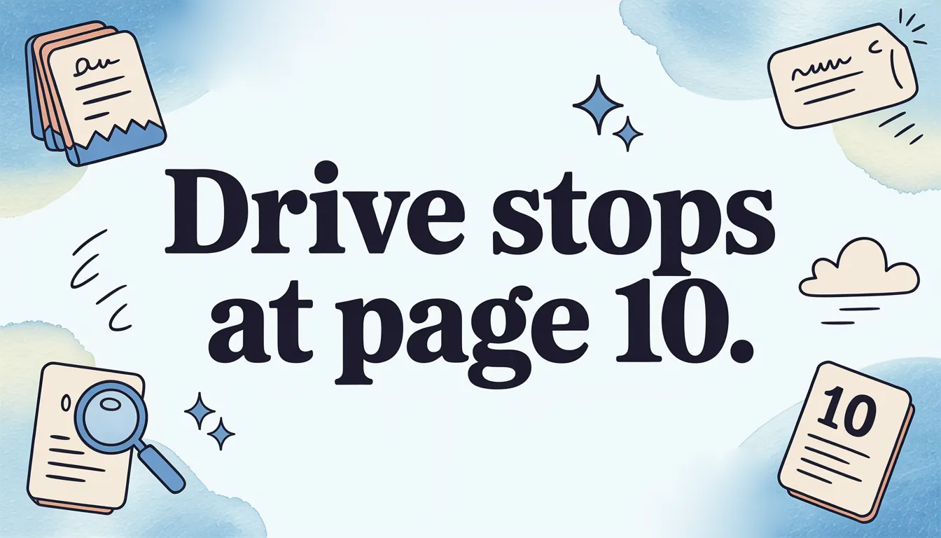Google Drive OCR Stops at Page 10 and Never Says So